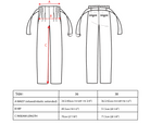 A person is wearing high-waisted, gray wool-blend Paperbag Pleated Pants - Glen Plaid by Maison Lilli with a large belt buckle. They have one hand in their pocket and are also wearing a loose-fitting short-sleeved off-white top and black heels. The background is plain light gray.